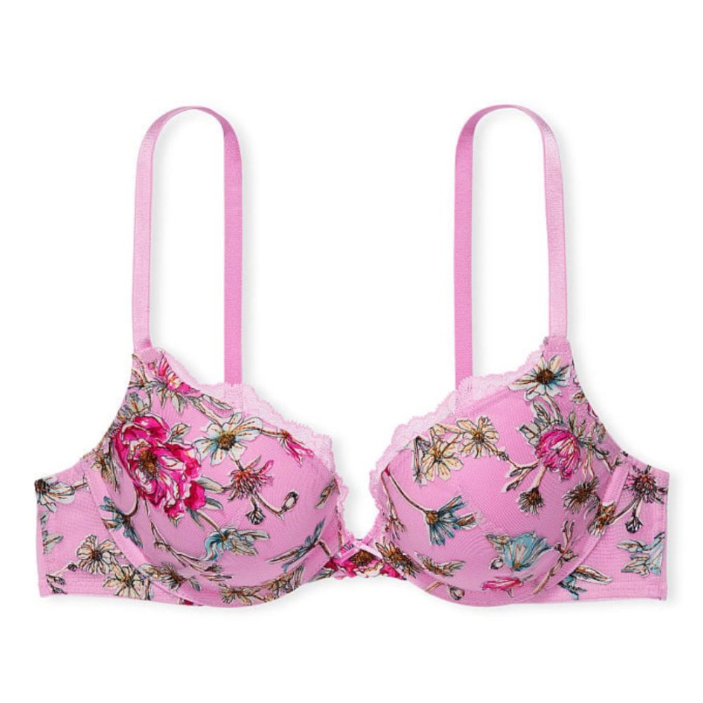NWOT Victoria's Secret DREAM ANGELS Embroidery Push-Up Bra 34B lilac chi…